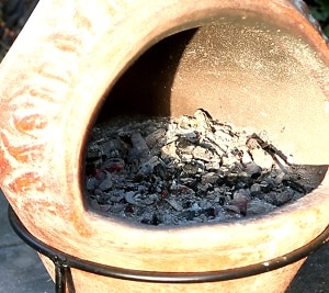chiminea before grill