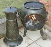 The 53 Basket Weave extra large Chiminea in Black bbq ready
