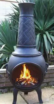 The 53 Basket Weave extra large Chiminea in Black