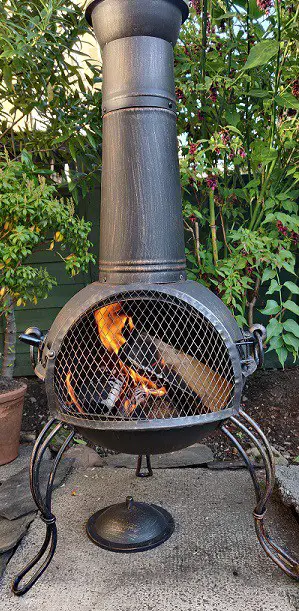 started fire in chiminea